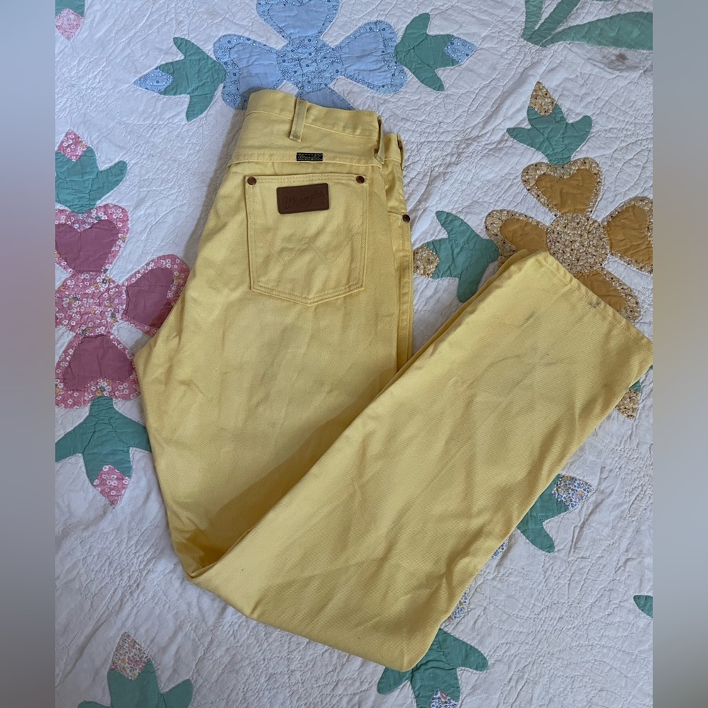 Vintage yellow wrangler western jeans
